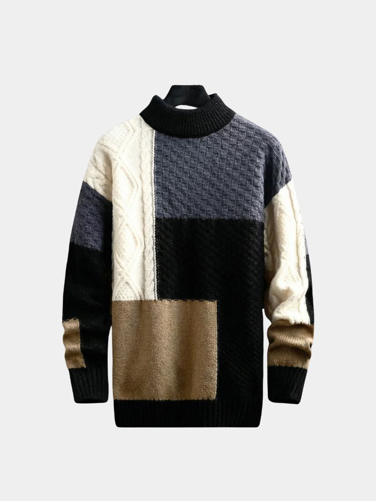 Artisan Knit Sweater – Luxury Geometric Pattern, Premium Soft Knitwear