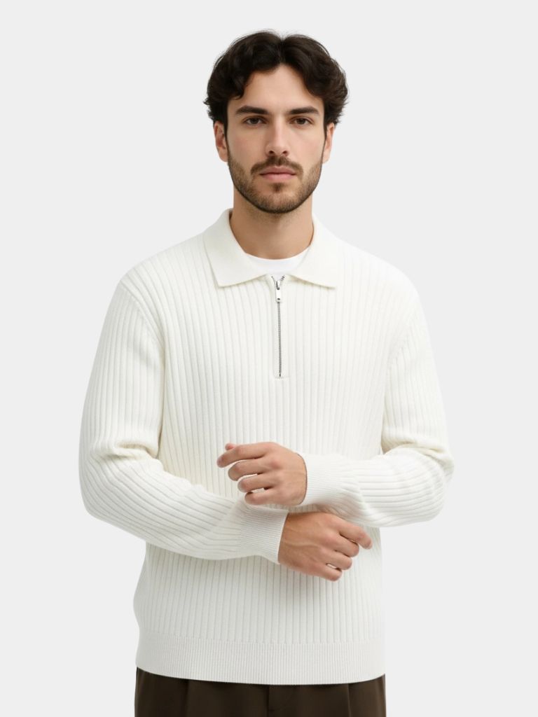 Knit Polo Pullover - Alpine Riviera
