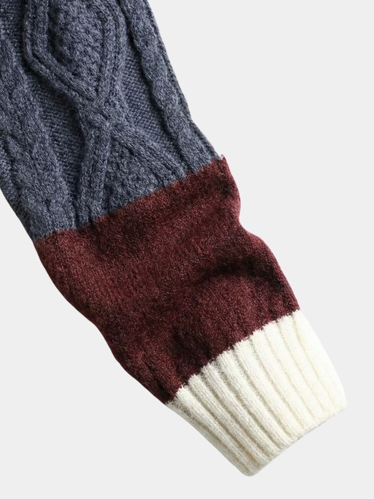 Artisan Knit Sweater – Luxury Geometric Pattern, Premium Soft Knitwear