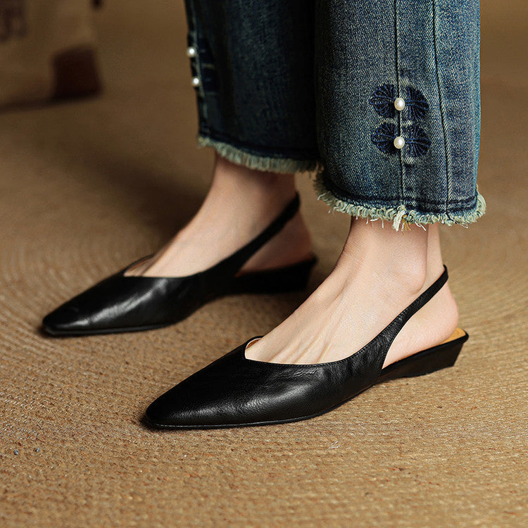 Genuine Leather Flats – Handmade Slingback