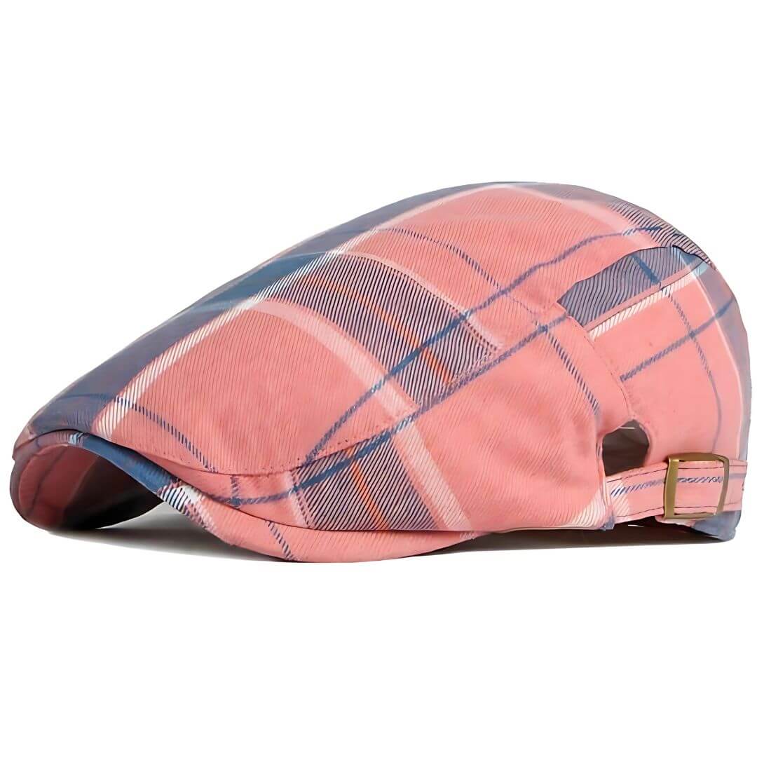 Plaid Cotton Flat Cap | Soft Breathable Hat