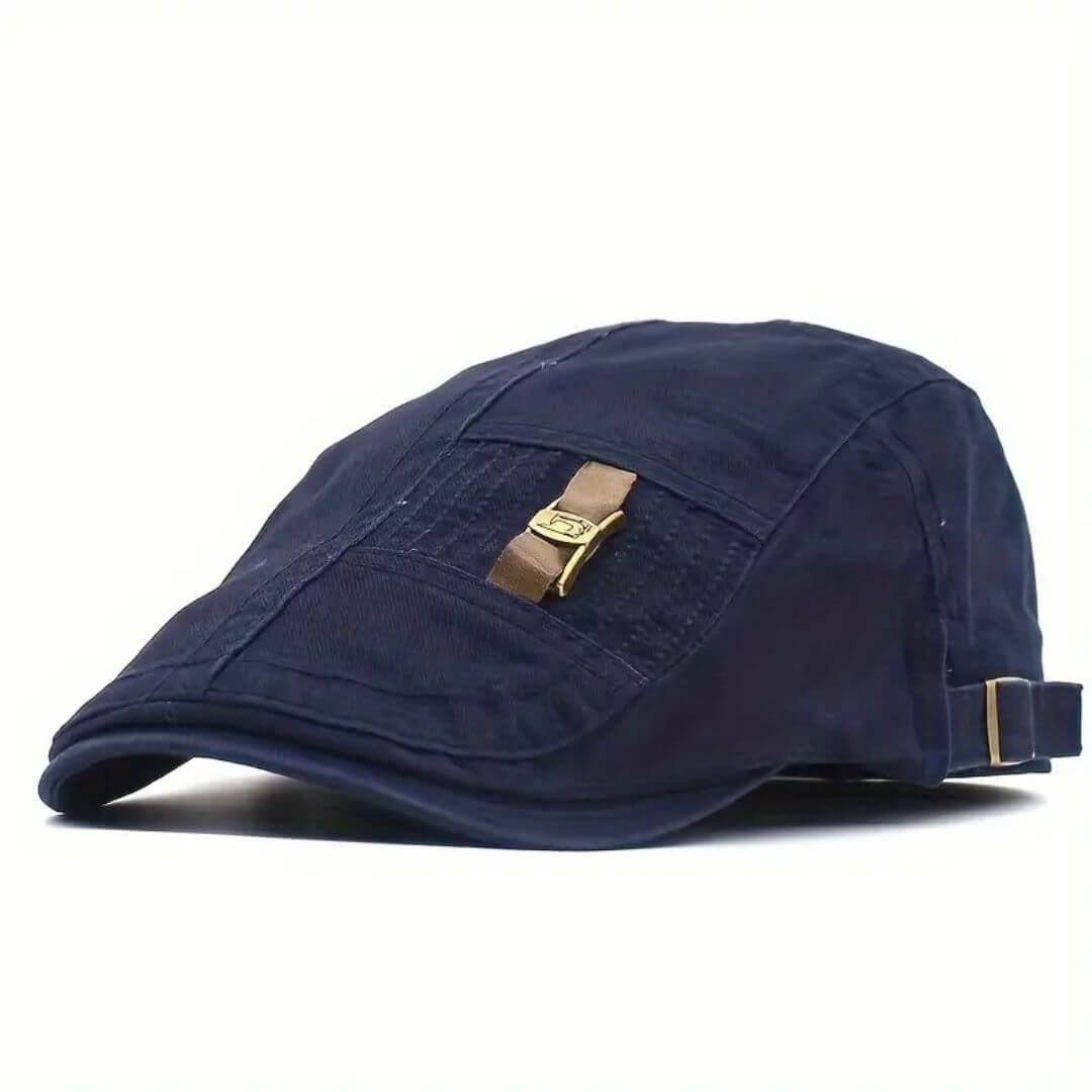 Twill Cotton Flat Cap – Adjustable Comfort