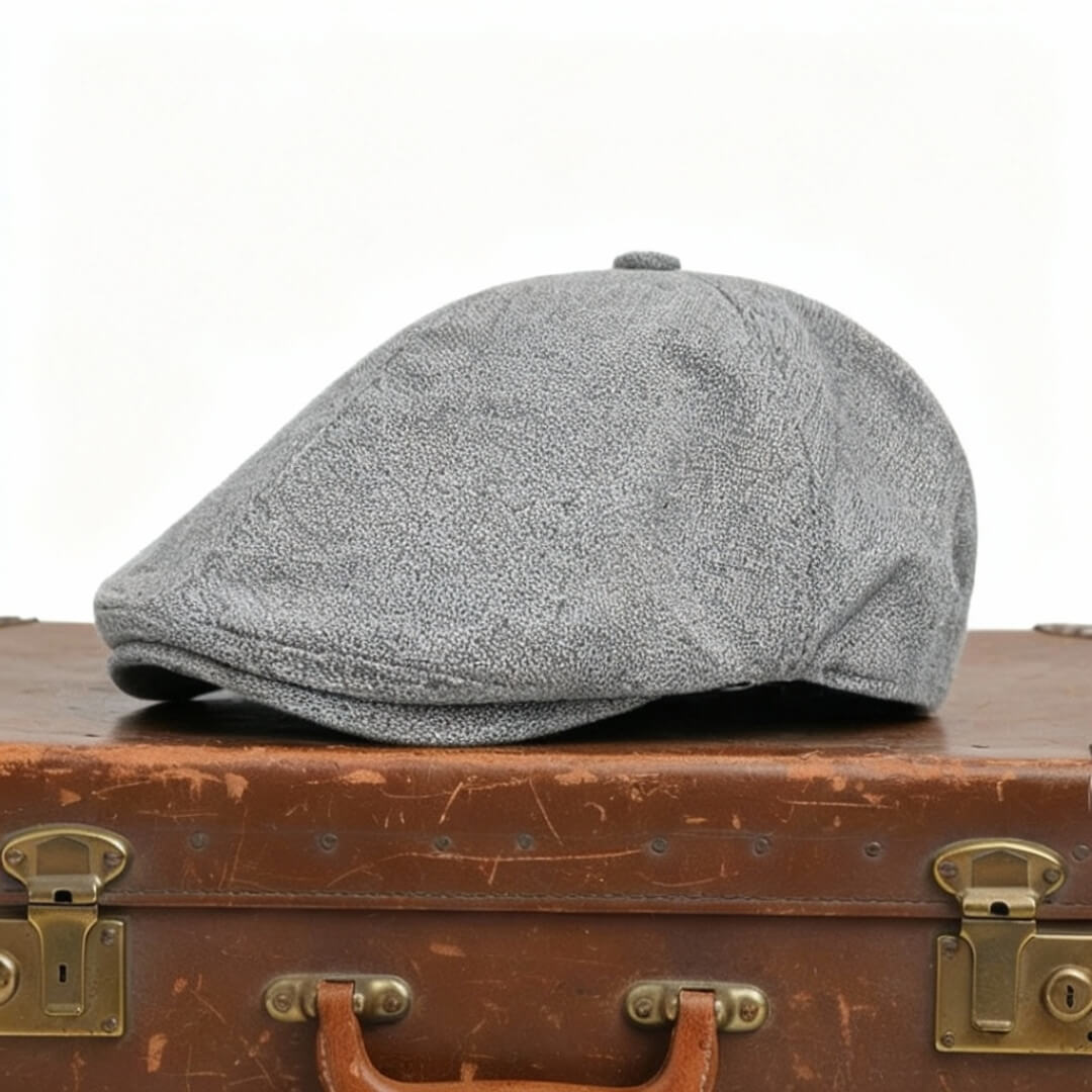 Linen Blend Flat Cap – Lightweight Breathable