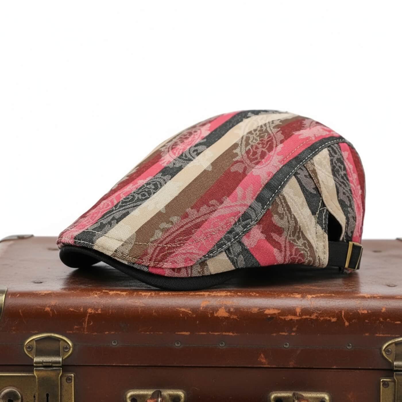 Striped Flat Cap – Lightweight Adjustable