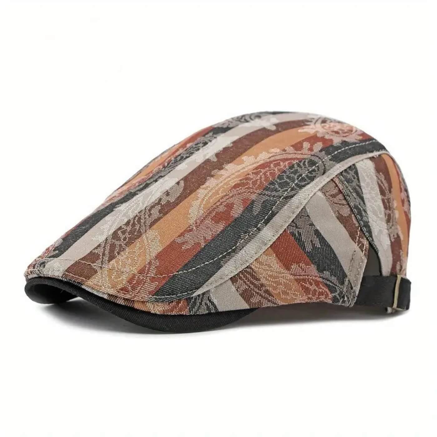 Striped Flat Cap – Lightweight Adjustable