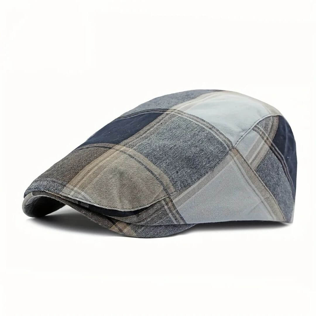 Plaid Cotton Flat Cap | Lightweight Comfort