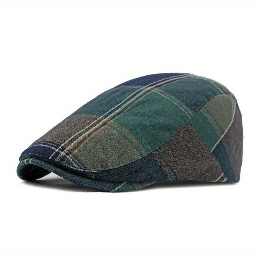 Plaid Cotton Flat Cap | Lightweight Comfort