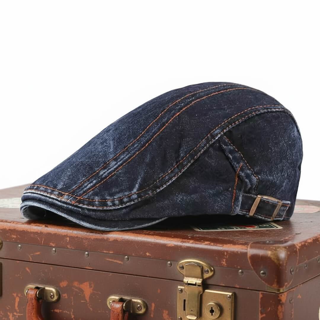 Denim Flat Cap - Adjustable Classic