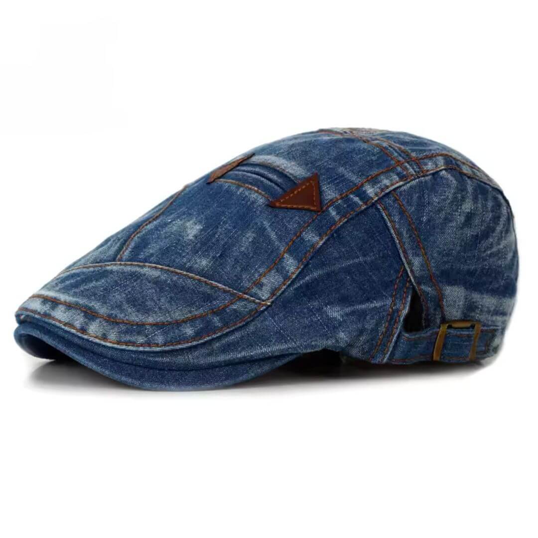 Denim Flat Cap Adjustable Strap