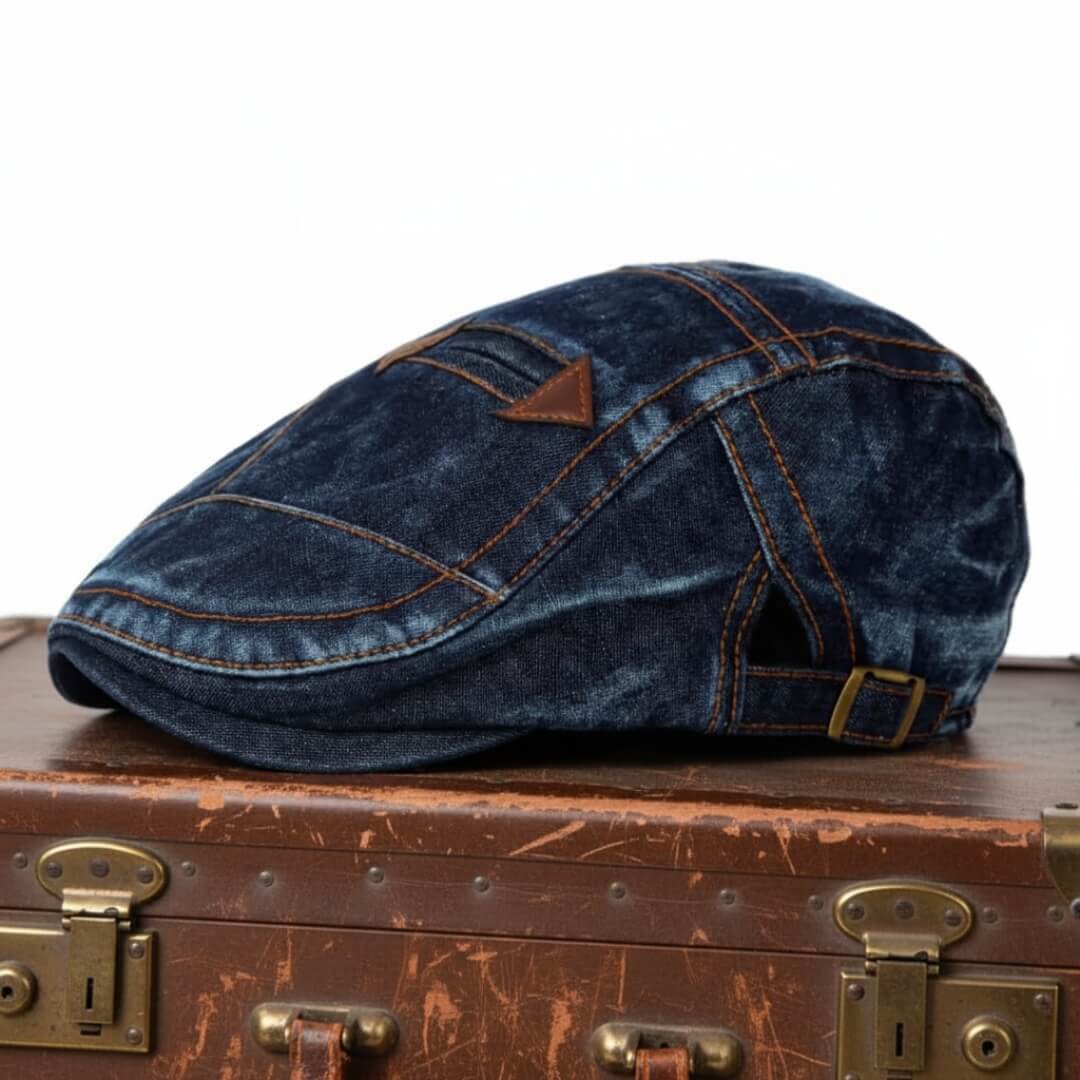 Denim Flat Cap Adjustable Strap