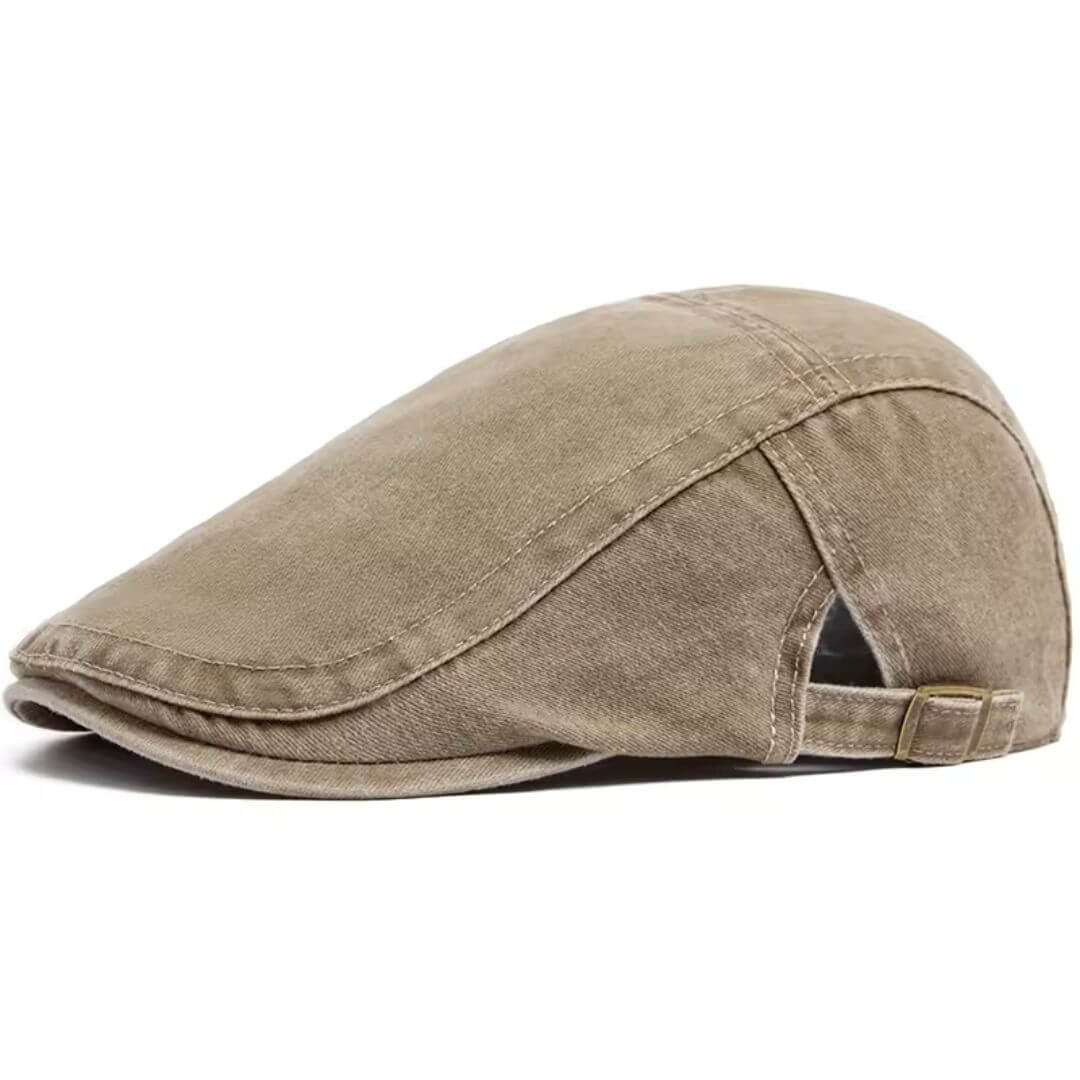 Washed Denim Flat Cap - Lightweight Comfort