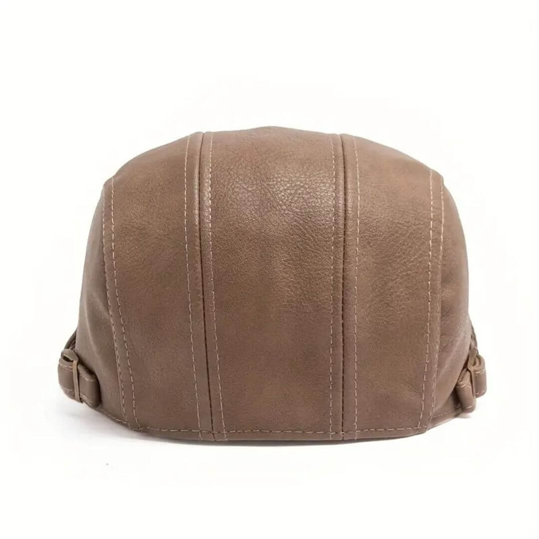 Leather Flat Cap – Classic Adjustable