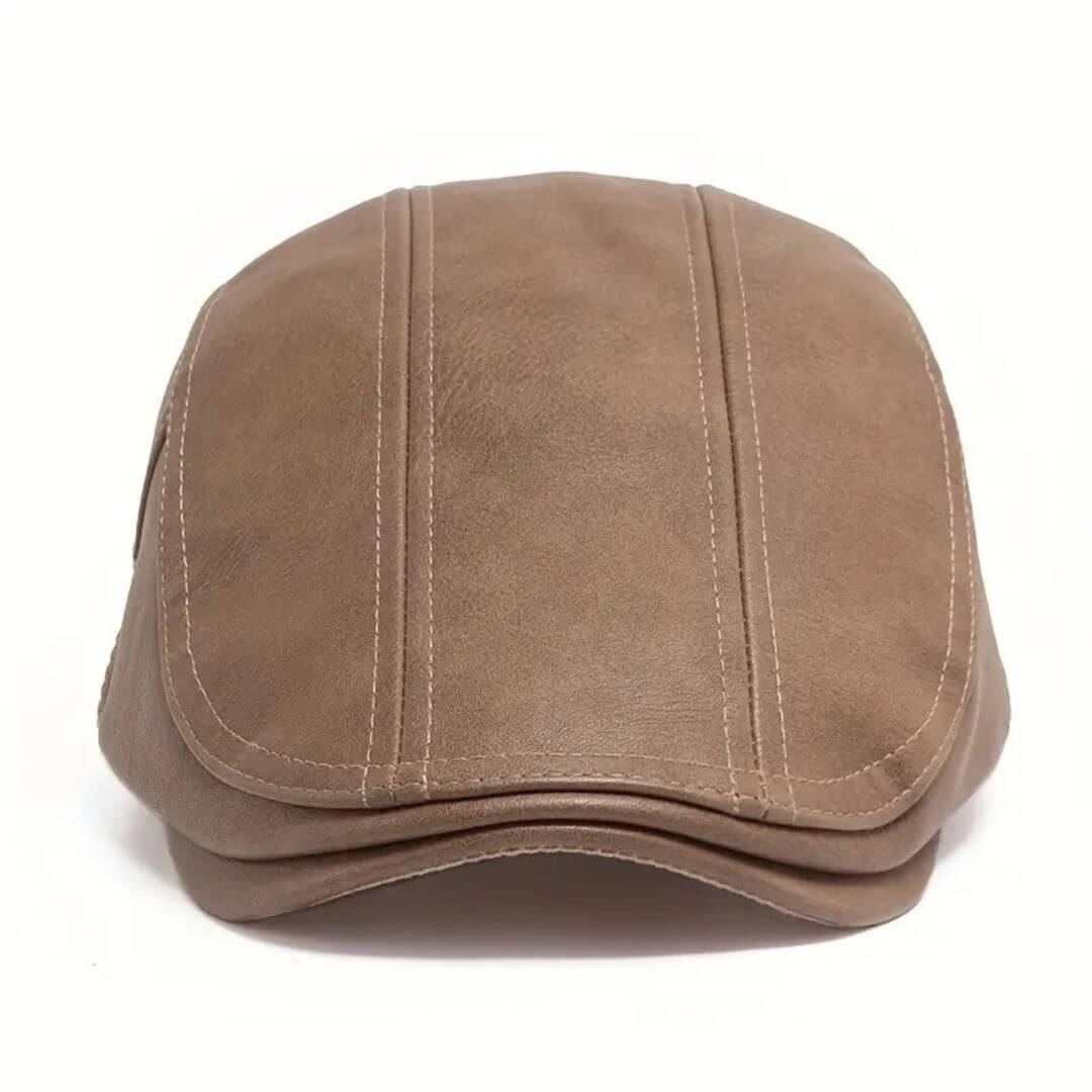 Leather Flat Cap – Classic Adjustable