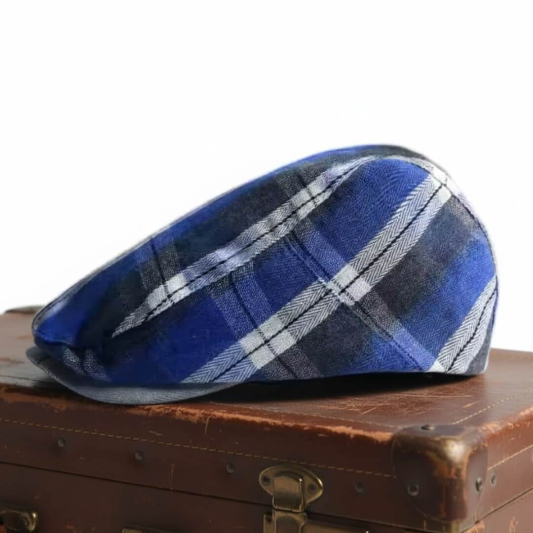 Plaid Cotton Flat Cap | Lightweight Breathable Headwear