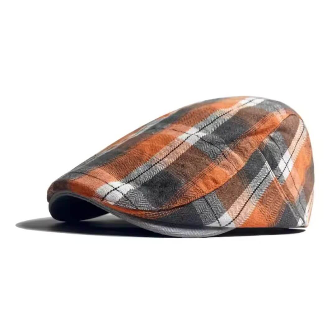 Plaid Cotton Flat Cap | Lightweight Breathable Headwear