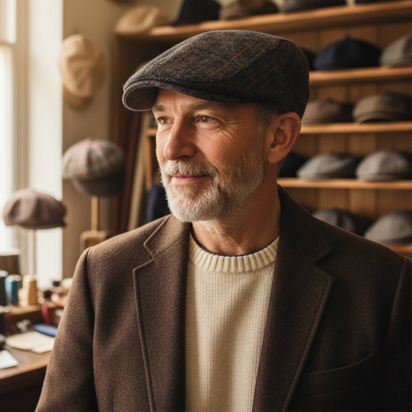 Wool Blend Flat Cap – Vintage Plaid
