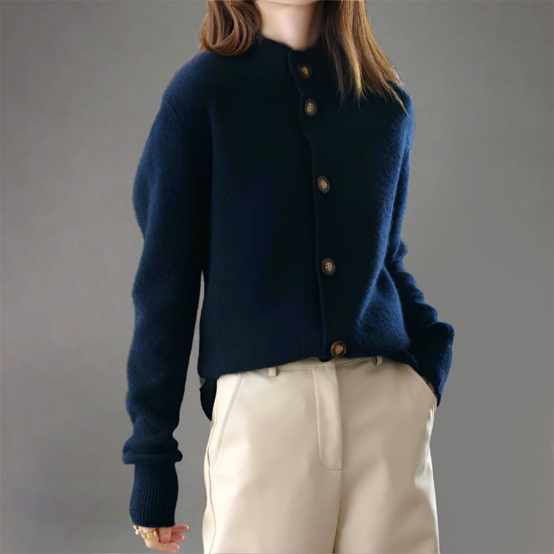 Button Front Knit Cardigan - Textured Knit