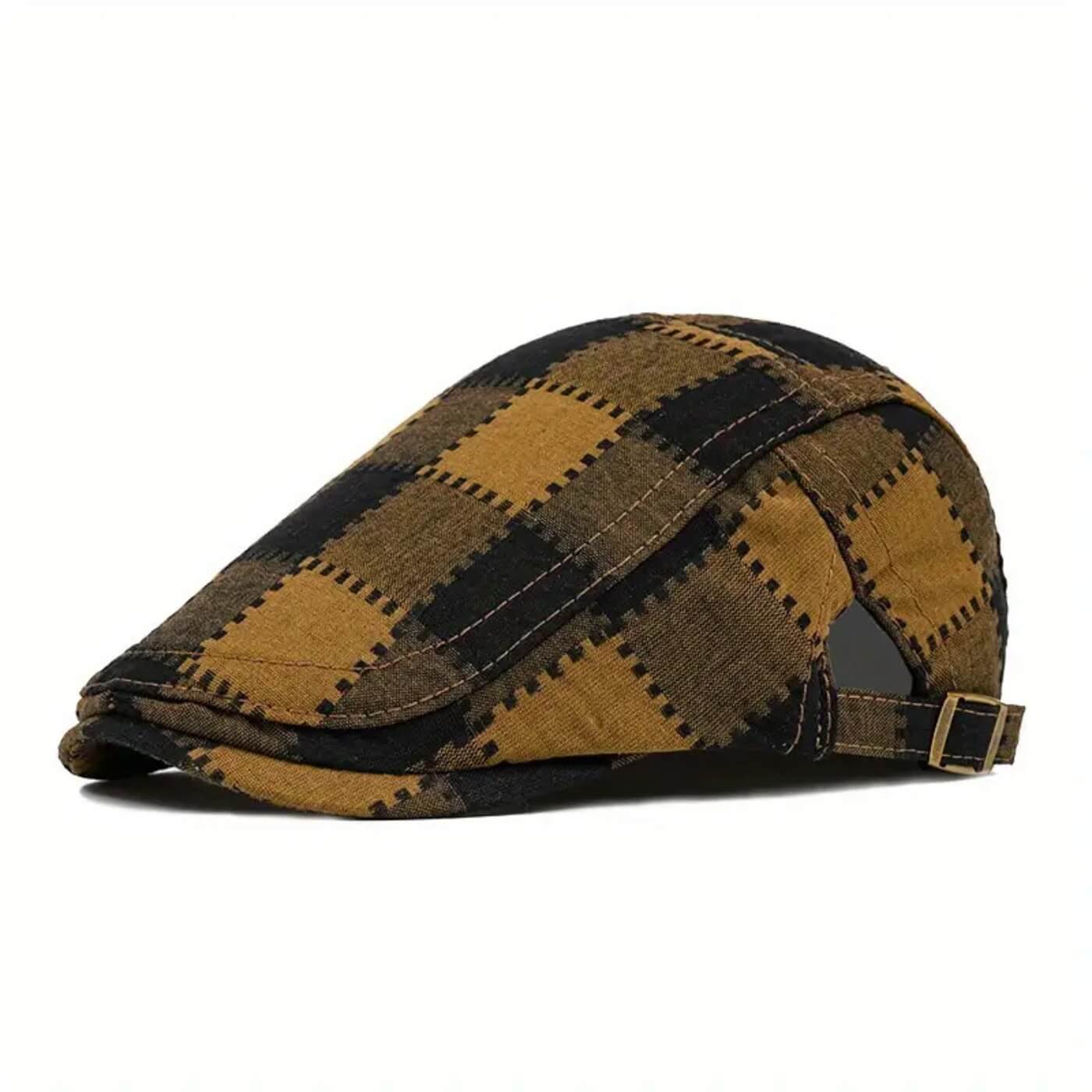 Plaid Flat Cap – Classic Cotton