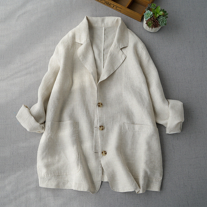 Linen Blazer | Lightweight Structured Lapel