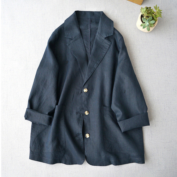 Linen Blazer | Lightweight Structured Lapel