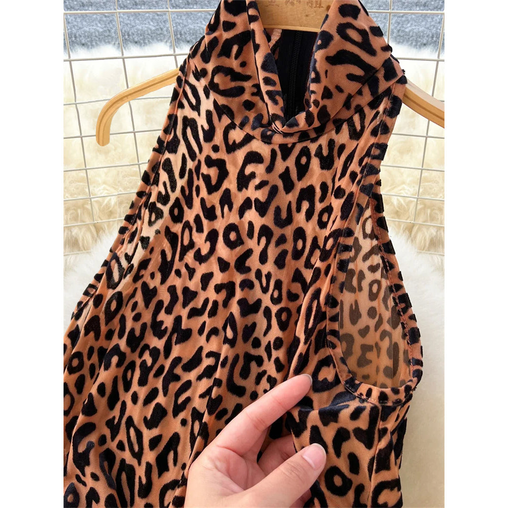 Leopard Print Jumpsuit - Sleek Tailored Fit