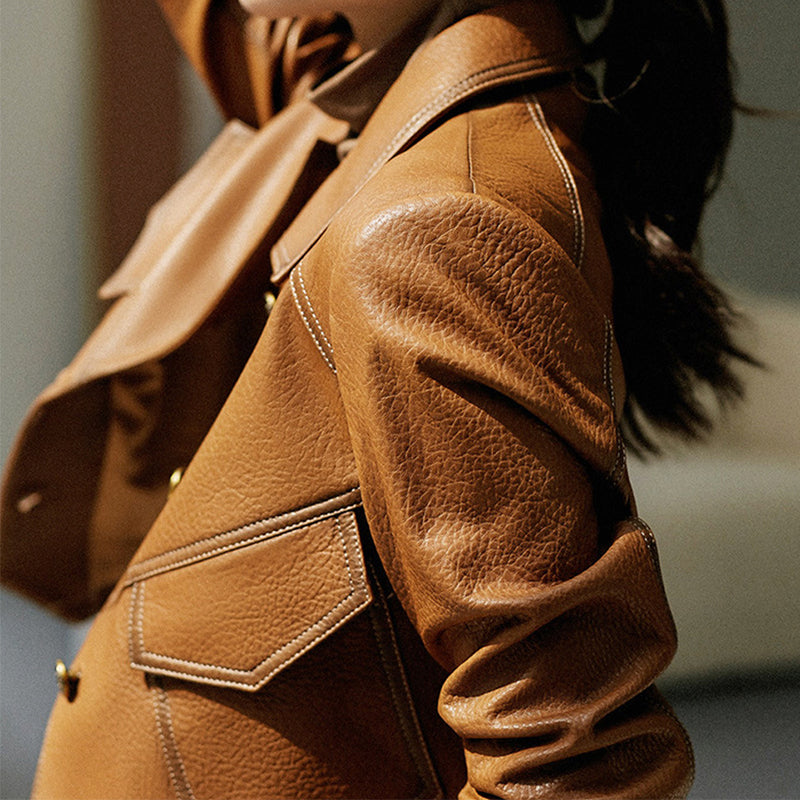 Leather Jacket – Cropped Oversized Chic