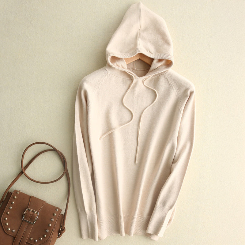 Soft Knit Hoodie - Lightweight Cozy Pullover