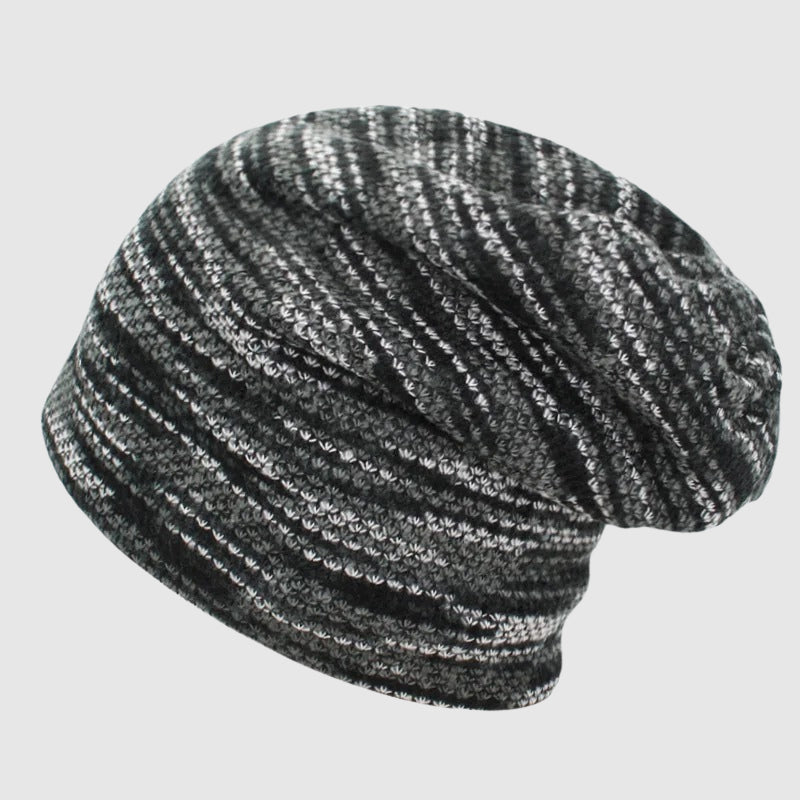 Winter Beanie - Striped Wool Hat