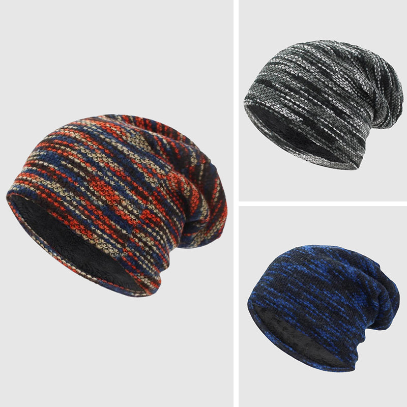Winter Beanie - Striped Wool Hat