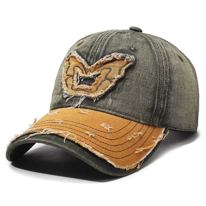 Denim Baseball Cap – Embroidered Butterfly