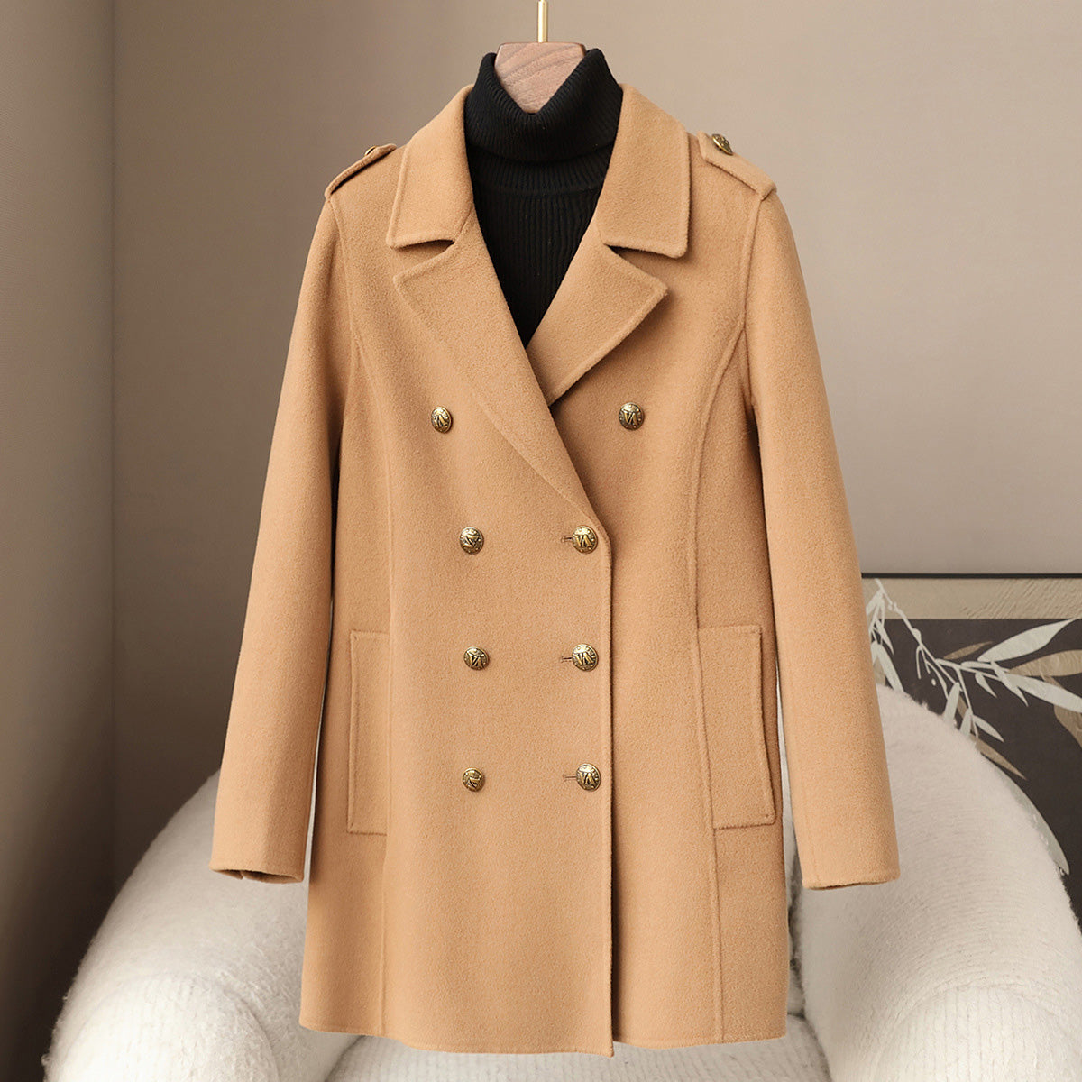 Wool Cashmere Coat | Double-Breasted Chic