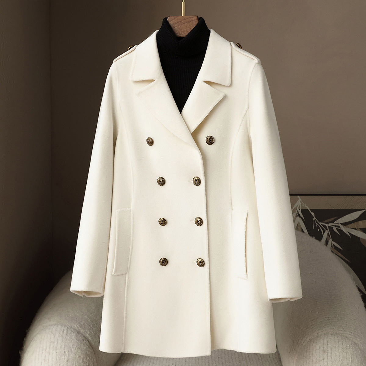 Wool Cashmere Coat | Double-Breasted Chic