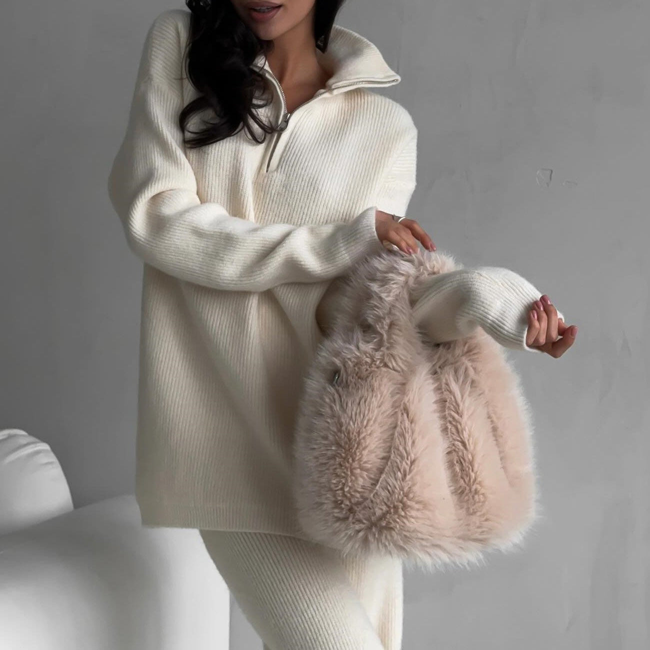 Elegant Knitted Set – Tailored Cotton Blend