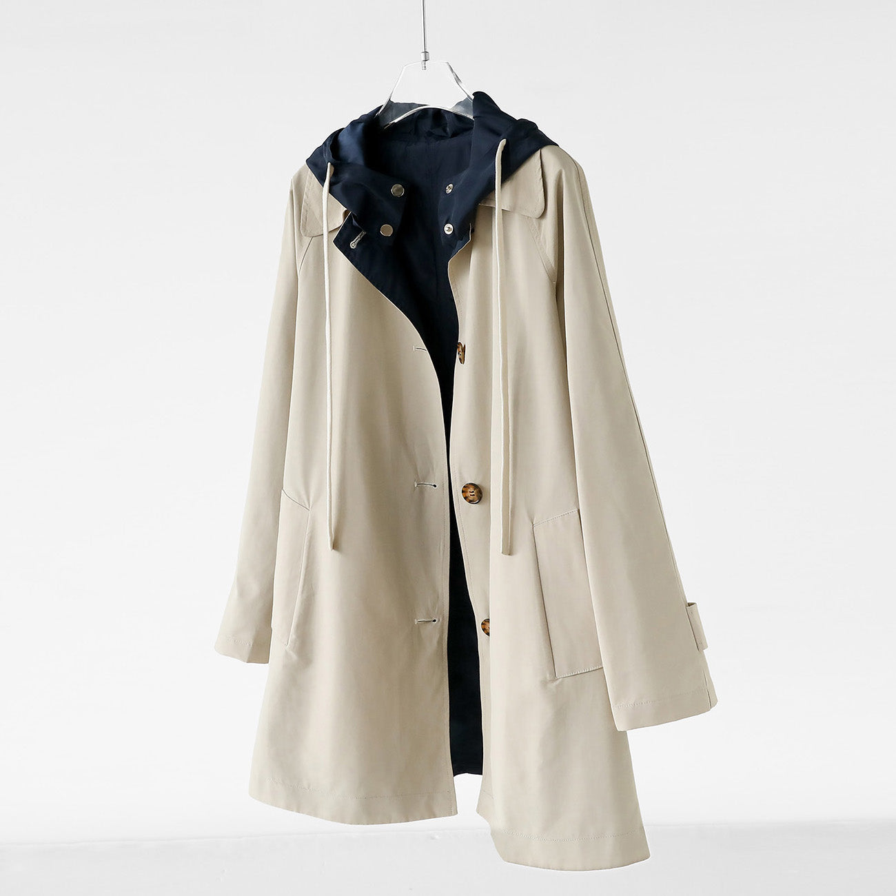 Hooded Coat Double-Sided Cotton Blend