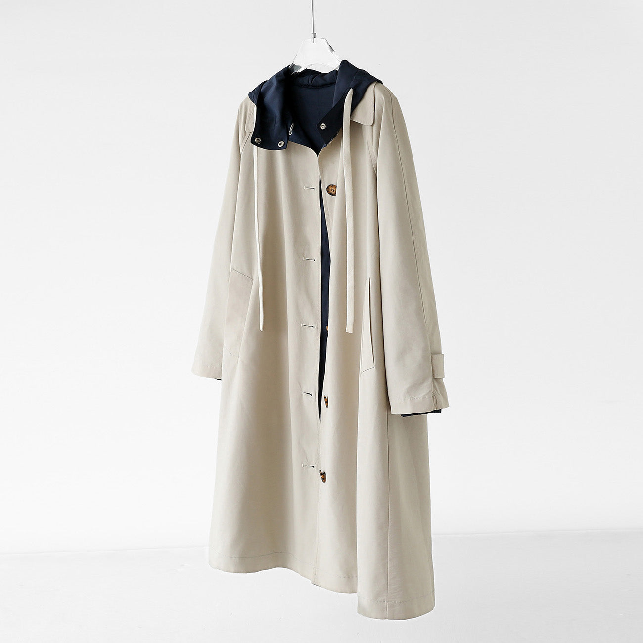 Hooded Coat Double-Sided Cotton Blend