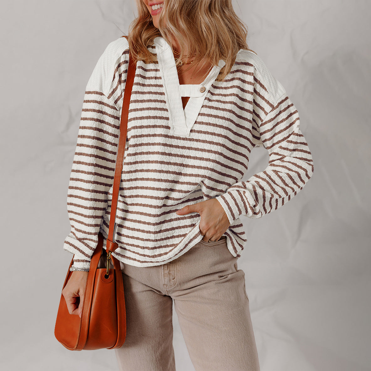 Modern Lines Sweater – V-Neck Chic
