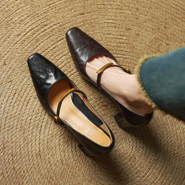 Leather Mary Jane Heels – Elegant Vintage