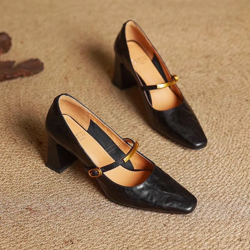 Leather Mary Jane Heels – Elegant Vintage