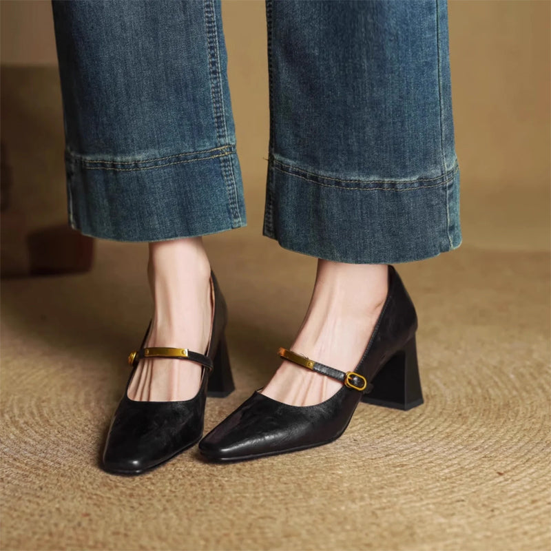 Leather Mary Jane Heels – Elegant Vintage
