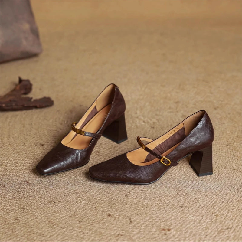 Leather Mary Jane Heels – Elegant Vintage