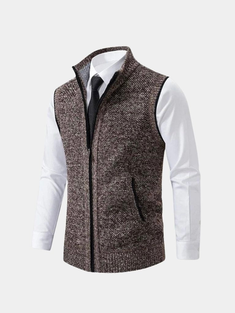 Full-Zip Sweater Vest | Sophisticated Viretti Milano