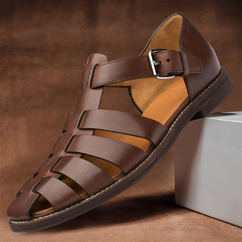 Italian Leather Sandals – Durable Fisherman Slip-On
