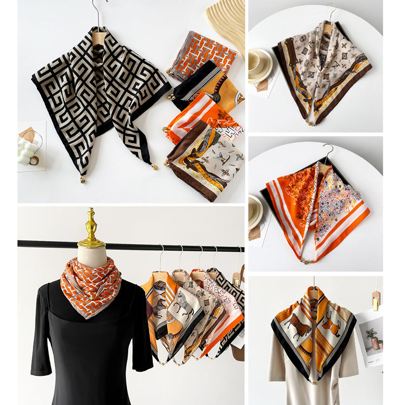 Silk Fashion Scarf – Luxury Soft Lightweight Patterned Silk Wrap by Viretti Milano