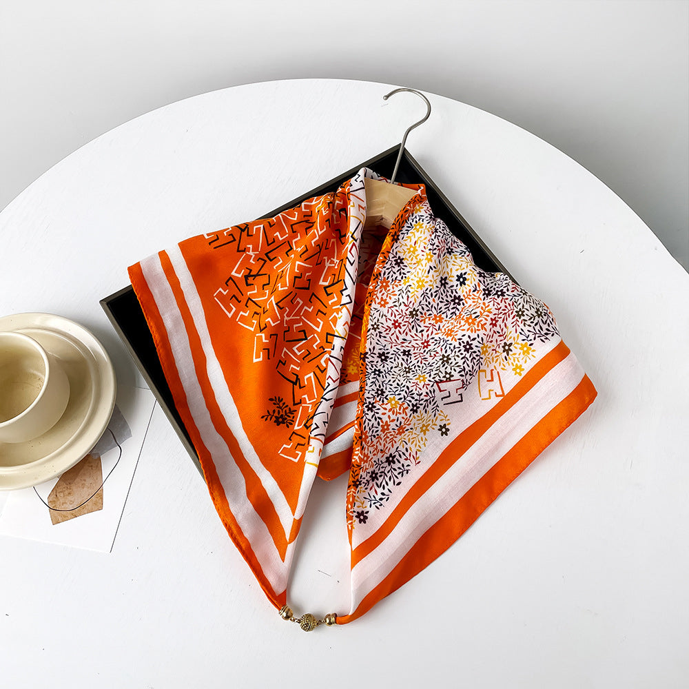 Silk Fashion Scarf – Luxury Soft Lightweight Patterned Silk Wrap by Viretti Milano