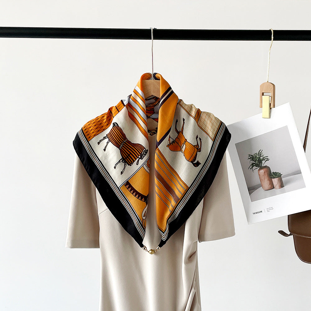 Silk Fashion Scarf – Luxury Soft Lightweight Patterned Silk Wrap by Viretti Milano