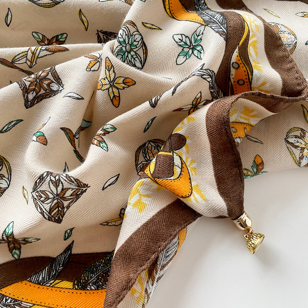 Silk Fashion Scarf – Luxury Soft Lightweight Patterned Silk Wrap by Viretti Milano