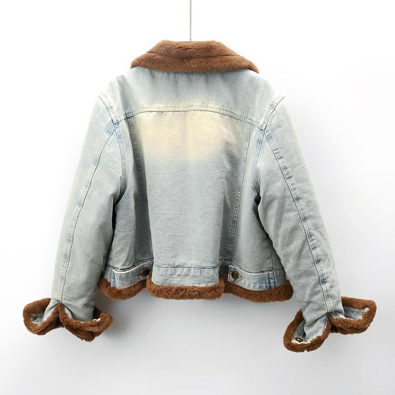 Vintage Denim Coat – Vegan Mink Luxury