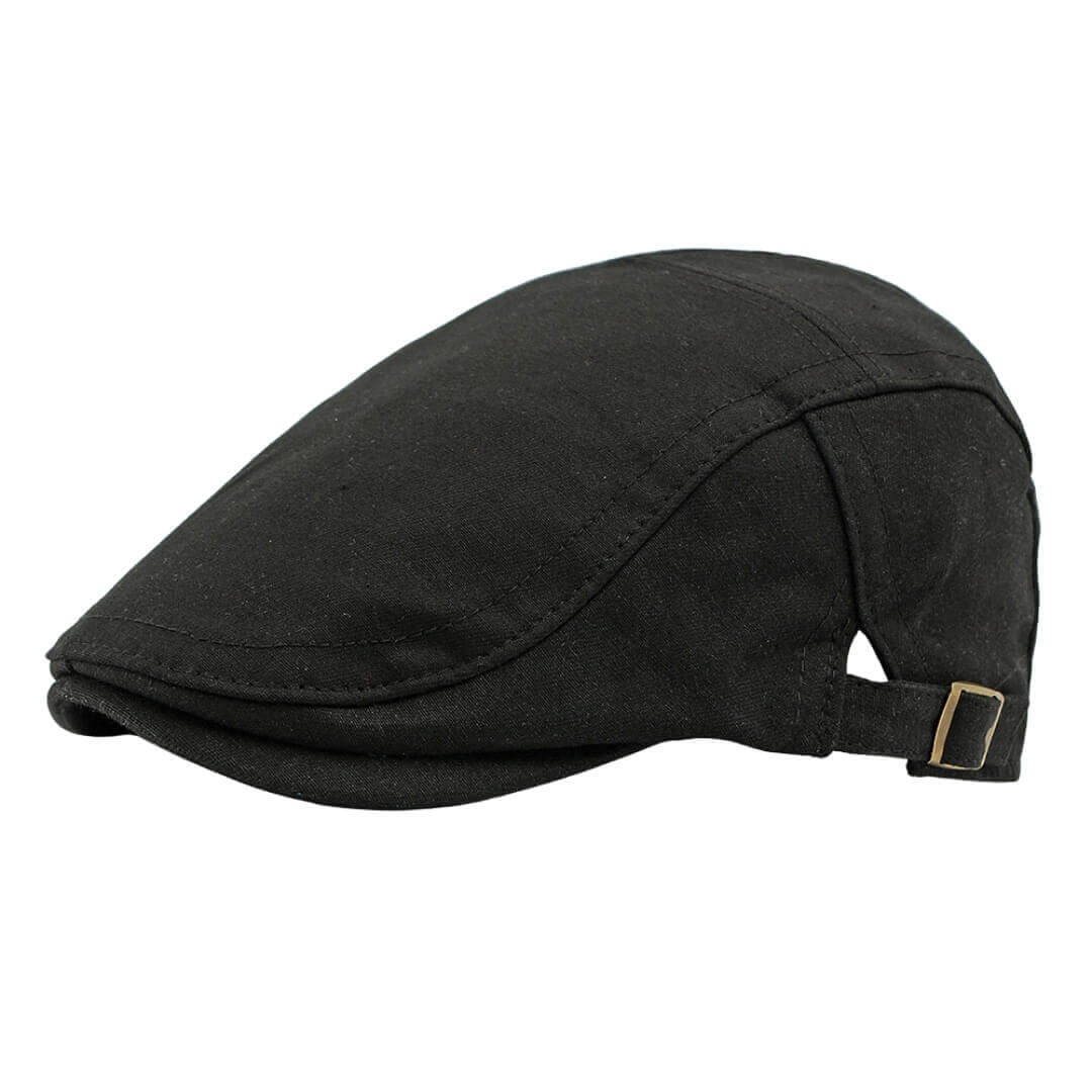Cotton Flat Cap - Classic Adjustable Buckle