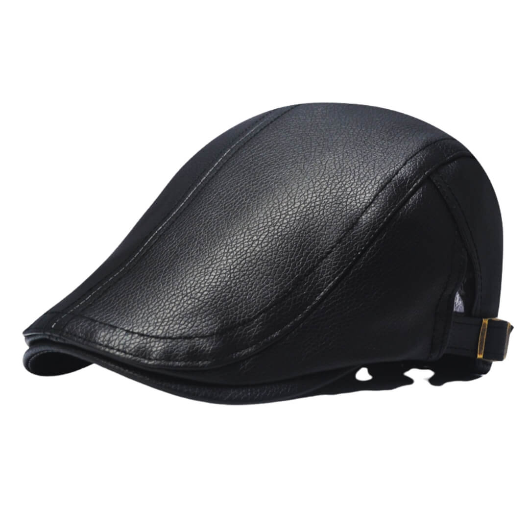 Leather Flat Cap – Premium Adjustable