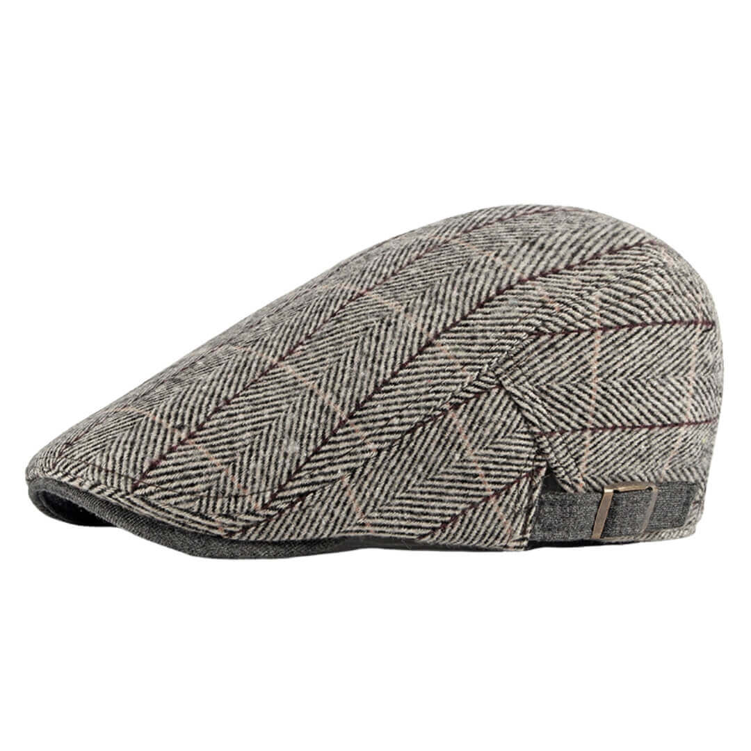 Herringbone Flat Cap – Classic Cotton